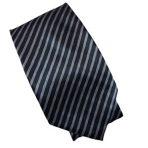 Kai Long Men's Tie 60" 100% Silk Dark Blue Light Blue Stripe Necktie Hand Made